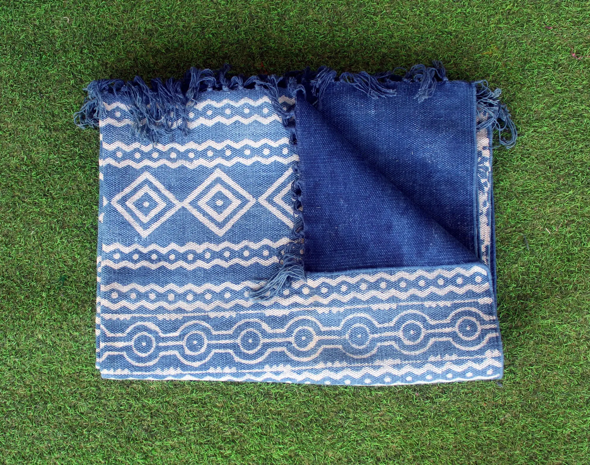 GYPSY STUDIO - Wholesale Vloerkleed - Indiase Dhurrie Hand Block Gedrukte Vloerkleed Handgemaakte Tapijten5