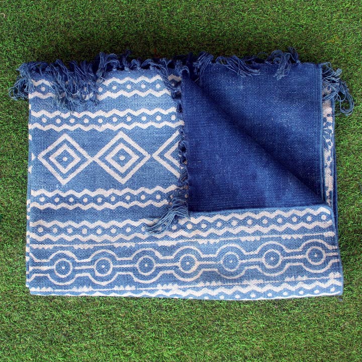 GYPSY STUDIO - Wholesale Vloerkleed - Indiase Dhurrie Hand Block Gedrukte Vloerkleed Handgemaakte Tapijten5