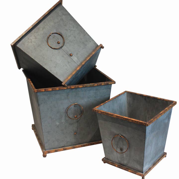 Braun - Wholesale Planter Box - Square Galvanized Planter Set0