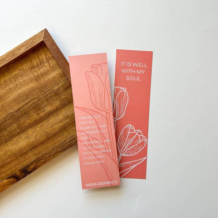 Nadia Design Co - Wholesale Bookmark - It is Well with my Soul Verse Bookmarks1