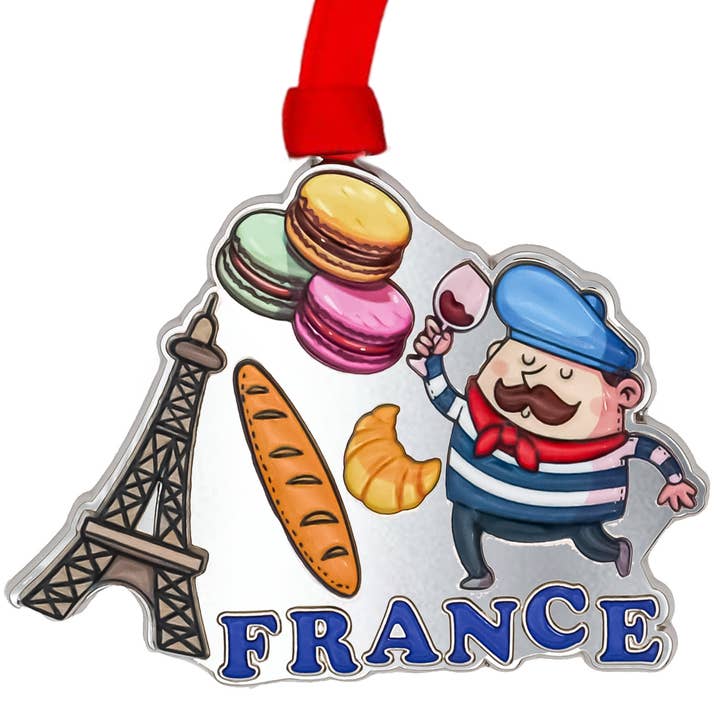 Adorno de Francia, Regalo Francés, Adorno de Metal 3D para venta al por mayor de Serendipity
