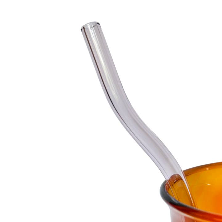 16oz Wavy Reusable Glass Straws for wholesale by Olympia Coffee