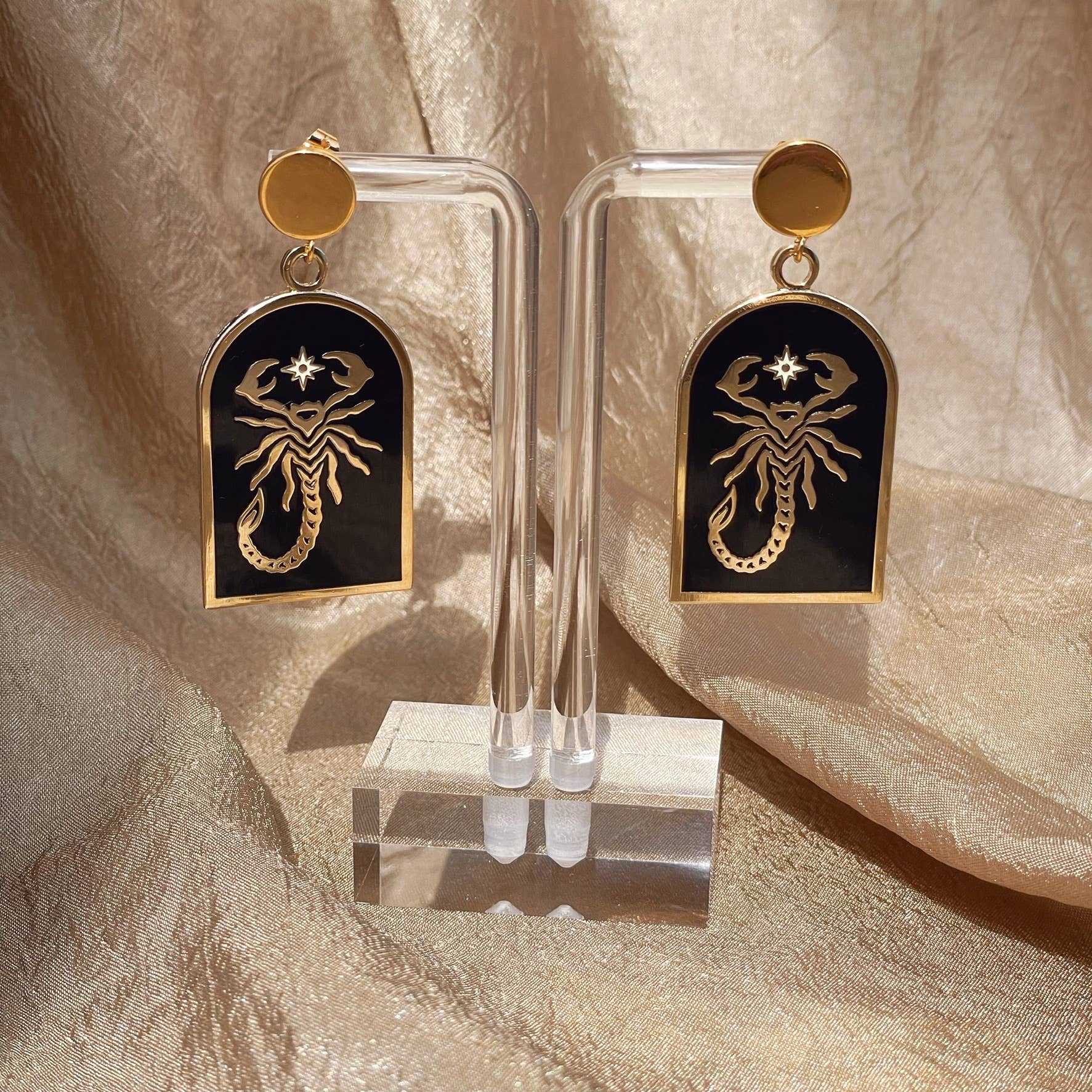 Mother of the Moon - Wholesale Dangle Earrings - Scorpion Door Enamel Earrings