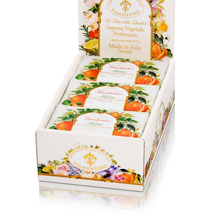 Tangerine and Mint 6-piece Soap Display for wholesale by Gentil Scents
