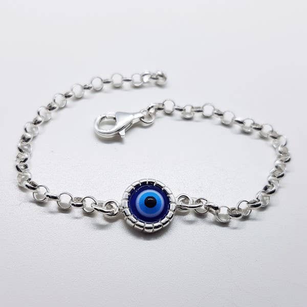 pulseira de prata olho turco por atacado de Platasari