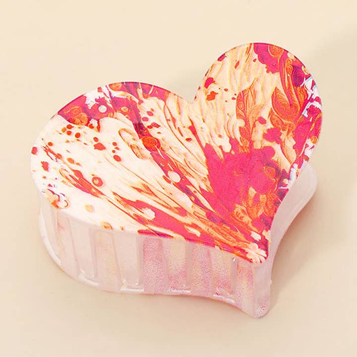 Heart Themed Hair Claw Clips - Assorted for wholesale by Loogai