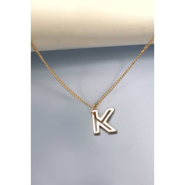 JOSSLYN by wall to wall - Wholesale Pendant/Charm Necklace - INITIAL CUTOUT 3D DELICATE PERSONALIZED NECKLACE | 31N240324