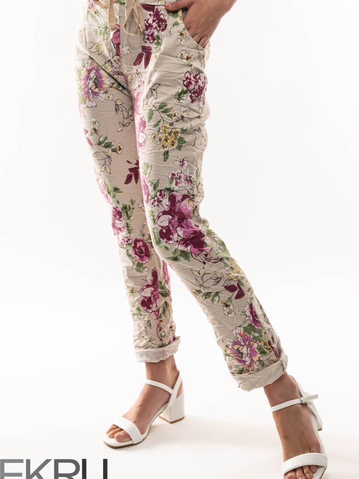 SS25 - CRINKLE REISBROEK (PT881-9) BLOEMENPRINT voor wholesale door LINEN LUV
