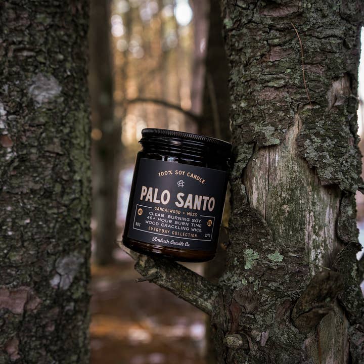 Ambush Candle Co. - Wholesale Jar/Filled Candle - Palo Santo | Sandalwood + Moss 8oz Soy Candle4