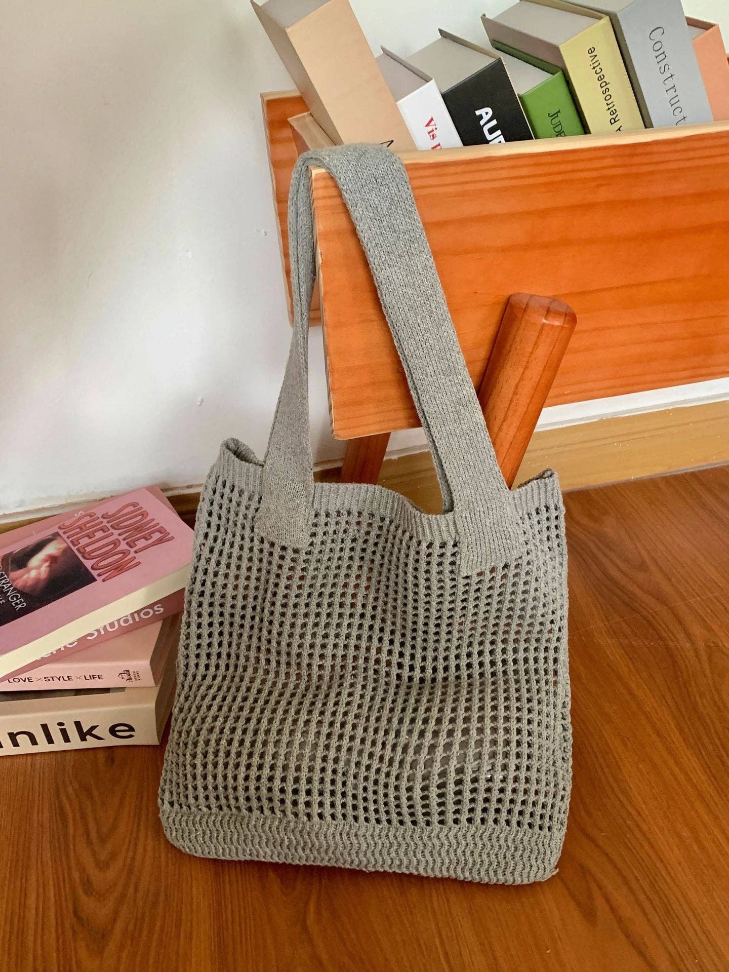 Suhkasana - Wholesale Tote Bag - Women's - Crochet Handbags Beach Mesh Knit Bags Tote Bags Women's Shoulder Bags4
