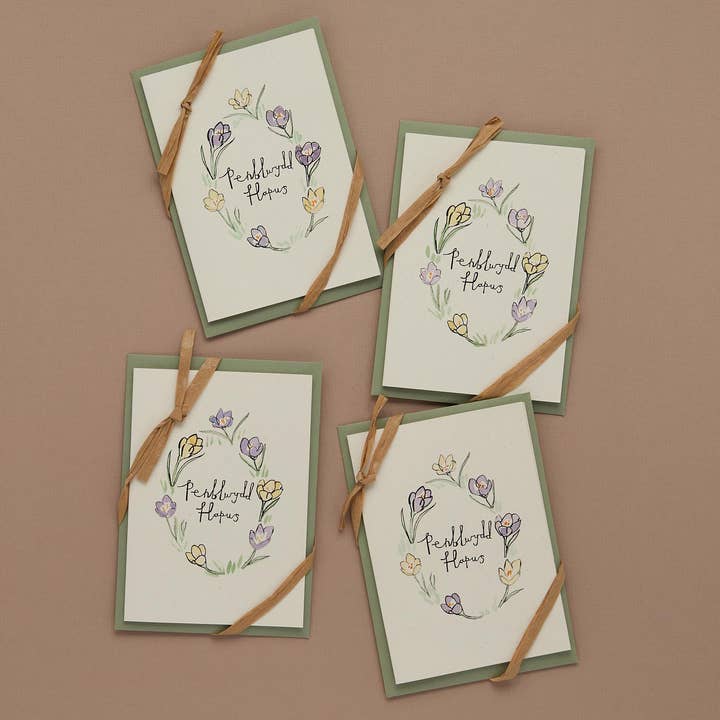 Crocus Penblwydd Hapus Cards - Welsh Cards for wholesale by Buddug