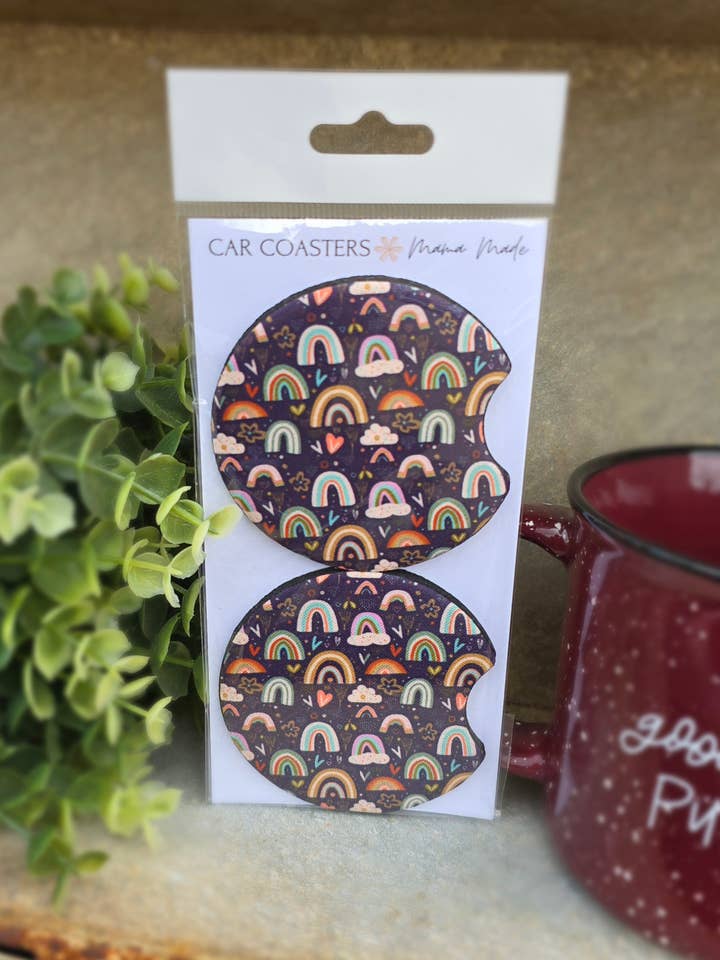 Rainbow Car Coaster for wholesale by Mama Made