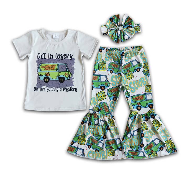 Yawoo Garments - Vente Ensemble haut et pantalon – enfant - Get in losers, nous résolvons un mystère chemise pantalon ensemble de vêtements pour enfants filles