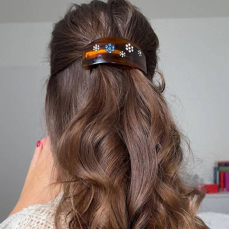 LadyJuneAccessories - Wholesale Barrette - Women's - Tortoise Shell Crystal Barrettes – Retro Hair Clip6