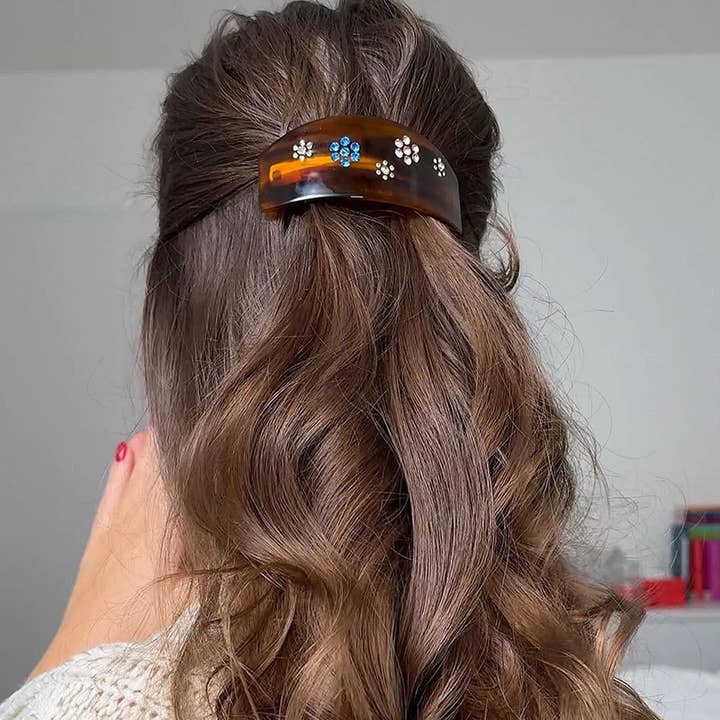 LadyJuneAccessories - Wholesale Barrette - Women's - Tortoise Shell Crystal Barrettes – Retro Hair Clip6