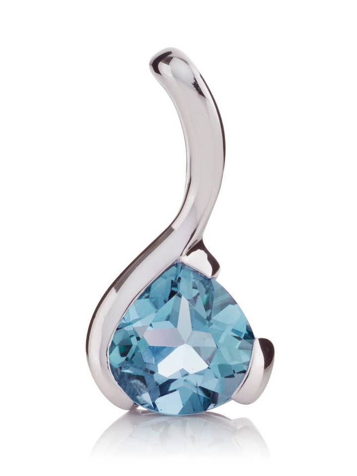 Sensual Silver pendant with Blue topaz for wholesale by Manja
