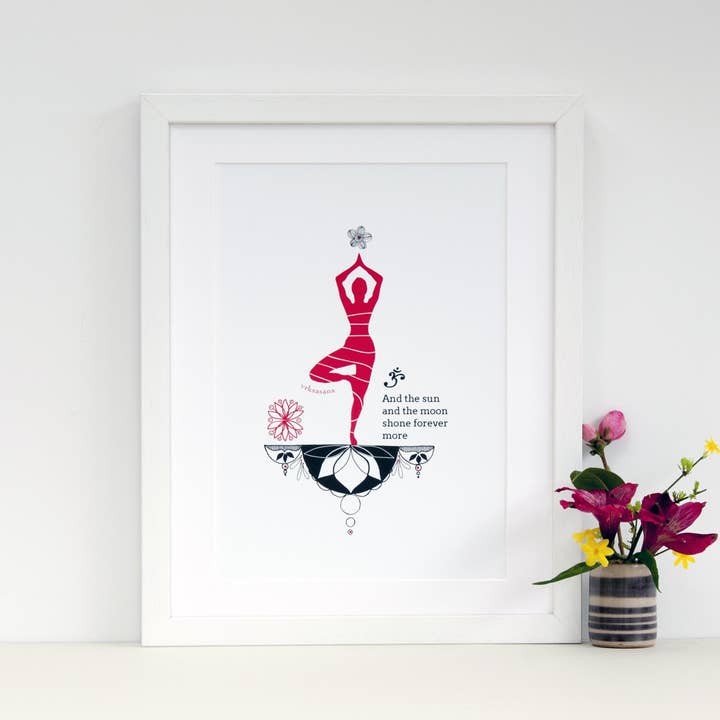 Yoga Art Print Tree Pose for wholesale by Ant Design Gifts