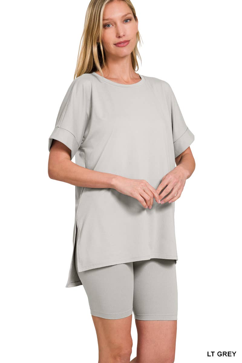 42POPS – wholesale Mjukisset – Dam – .Mikrofibertopp & Bikershorts 2-delat set49