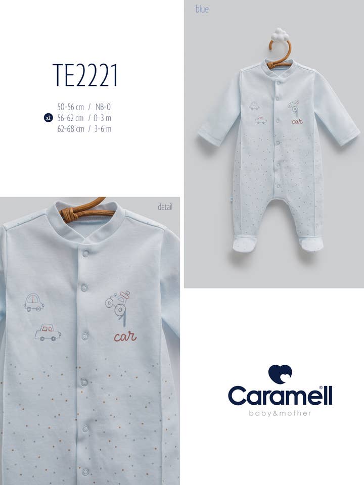 Baby Footed Onesie - First Car for wholesale by Caramell