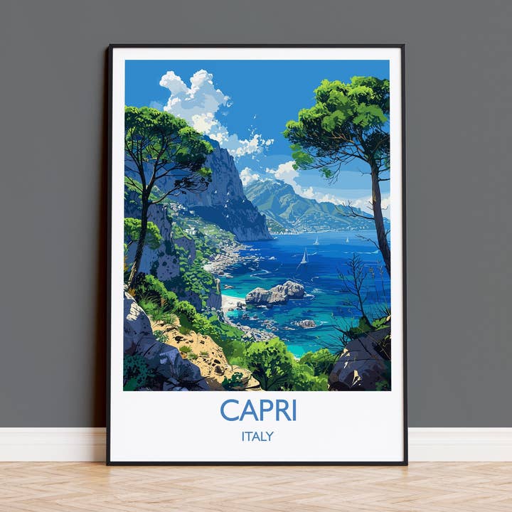 Impressão de Viagem de Capri, Poster de Viagem de Capri, Itália, Presente para Amantes de Arte de Capri, Presente da Costa Amalfitana, Impressão de Arte de Parede por atacado de NQ Media Designs