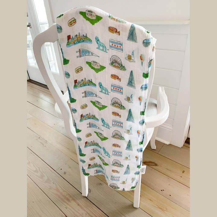 Little Hometown - Wholesale Swaddle - Baby - Chicago Baby Muslin Swaddle Blanket5