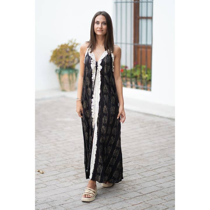 Midi Long Dress El Nido Gold for wholesale by Isla Bonita By Sigris