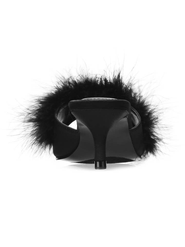 Infinity Classics International Inc. - Wholesale High Heels - Women's - Women's Mona Marabou Hard Sole Slender Heel Slipper1