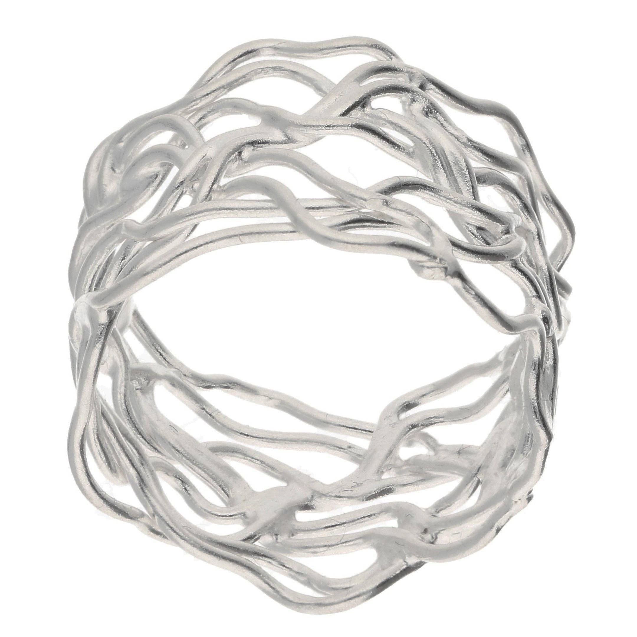 Silver Insanity - Vendita all'ingrosso Anello midi/a fascia - Esclusivo anello in argento Sterling a fascia larga in filigrana1