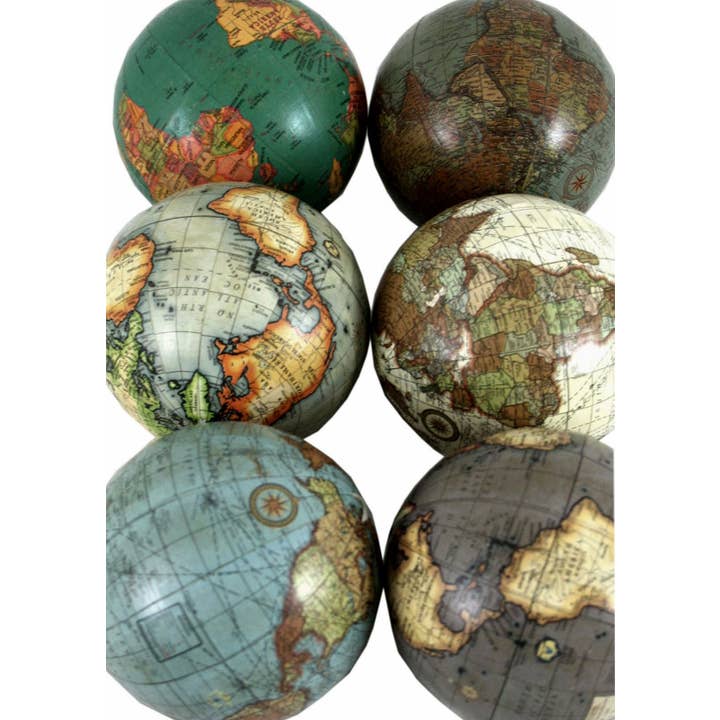 Multi Set of 6 x 3 Inch Decorative Globes In Assorted Colours for wholesale on Faire