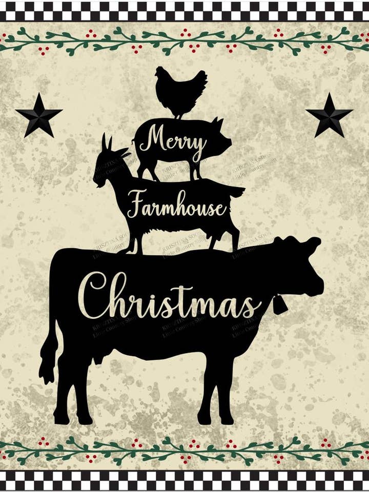 Farmhouse Christmas Stacked Animals Fridge Magnet for wholesale by Little Country Shop