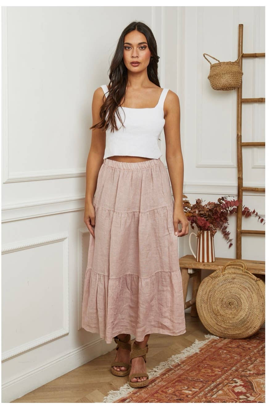 LÉA & LUC - Wholesale Skirt - Women's - 100% Linen Skirt REF. 834822