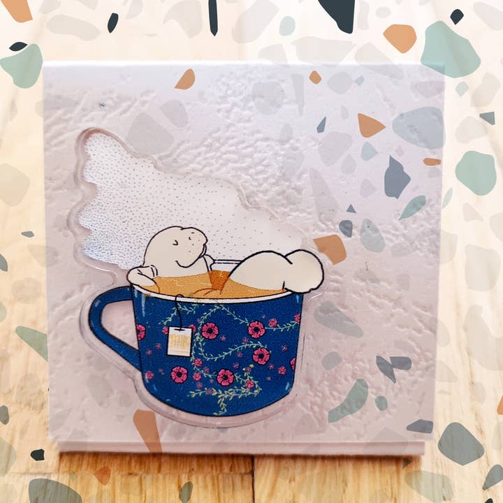 The manatea is excellent today - manatee in teacup acrylic p for wholesale by Tostoini