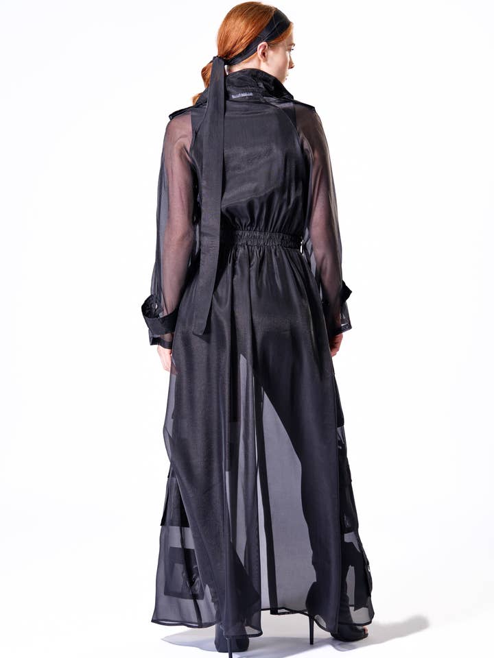 The Fifth Week - Wholesale Coat - Women's - Black Sheer Organza Duster
