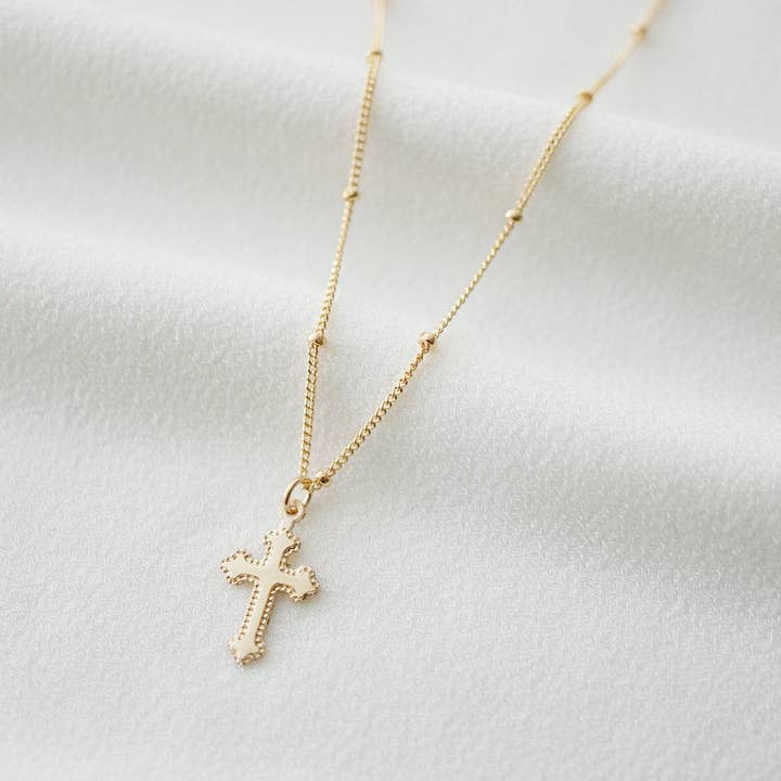 Hunter & Trove - Wholesale Pendant/Charm Necklace - Tiny Cross Necklace in 14K Gold Fill (Jada)