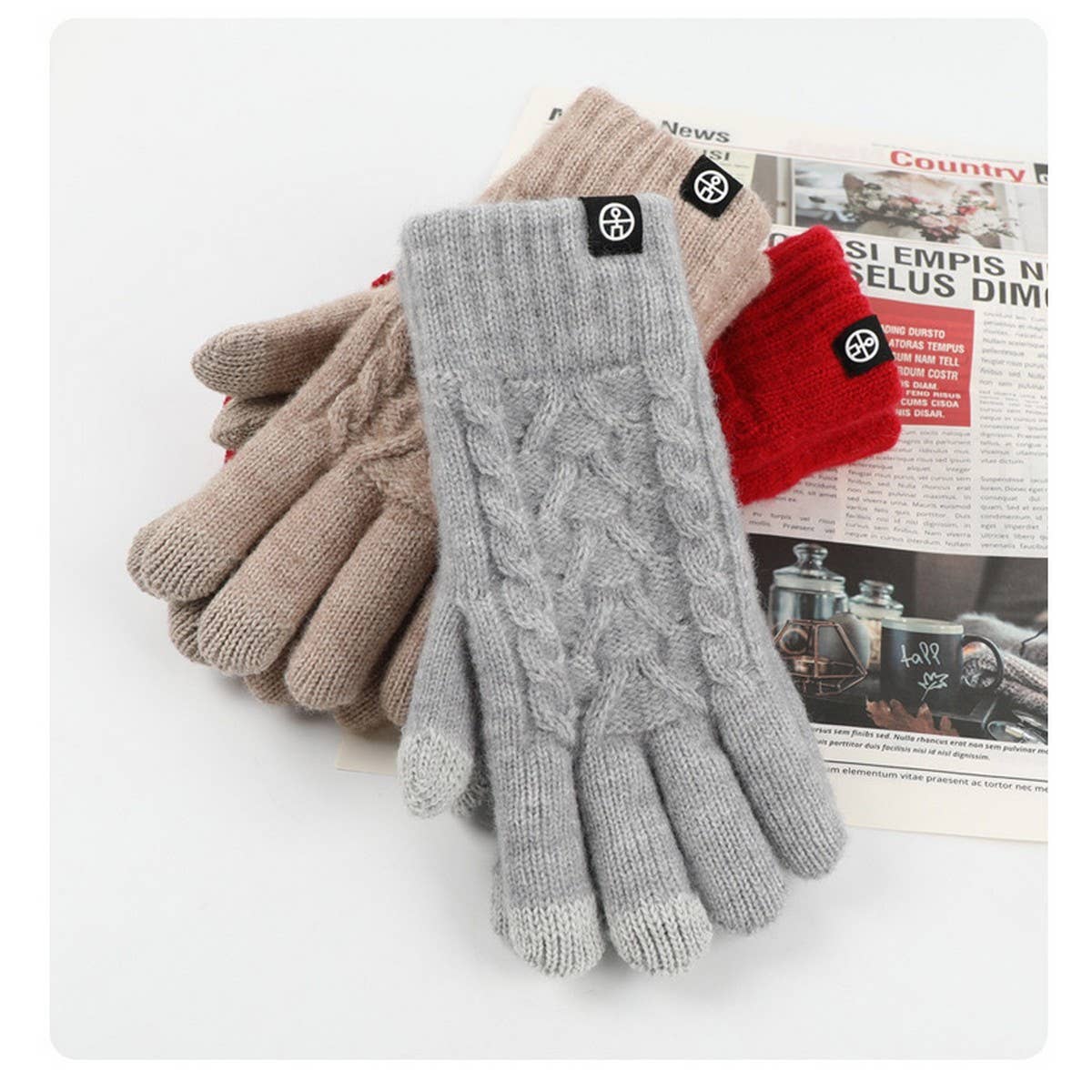 ACCITY - Wholesale Gloves - Unisex - WINTER SOLID COLOR TOUCH SCREEN KNITTED GLOVES_CWAG04118