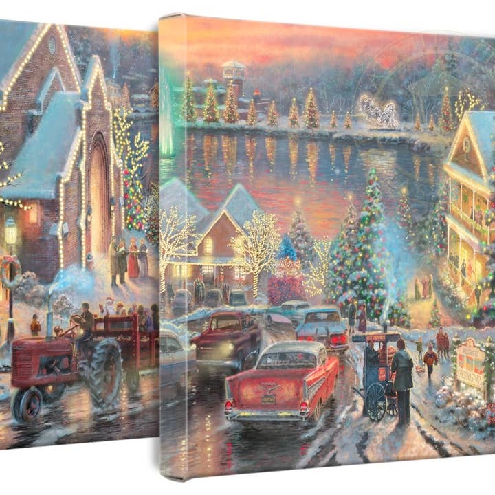 Ensemble de toiles tendues "Lumières de Christmastown" pour la vente par Art Brand Studios