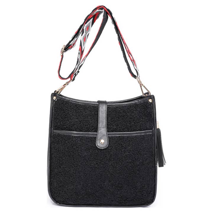 Faux Fur Pu Messenger Bag Cross Body Bag with Canvas Strap for wholesale by Superbia