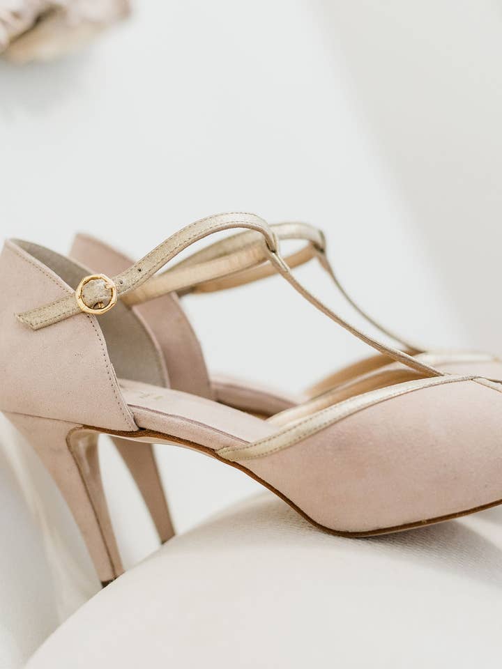 Beige Cotton Suede MARIELA CÓRDOBA women's luxury open toe sandals for wholesale on Faire3