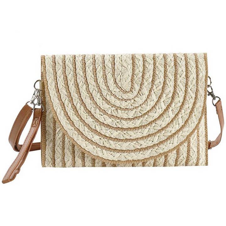 3AM BY H&D ACCESSORIES - Vente Pochette – femme - POCHETTE ET SAC À BANDOULIÈRE EN PAILLE BICOLORE À RAYURES