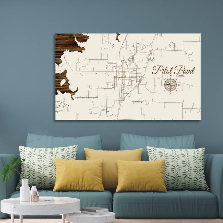 Texas: Pilot Point Street Vis kort for engroshandel hos Fire & Pine
