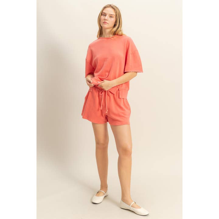 HYFVE - Wholesale Top & Short Set (NOT Loungewear) - Women's - DZ25A717-SET-Short Sleeve Tee And Flowy Shorts Set