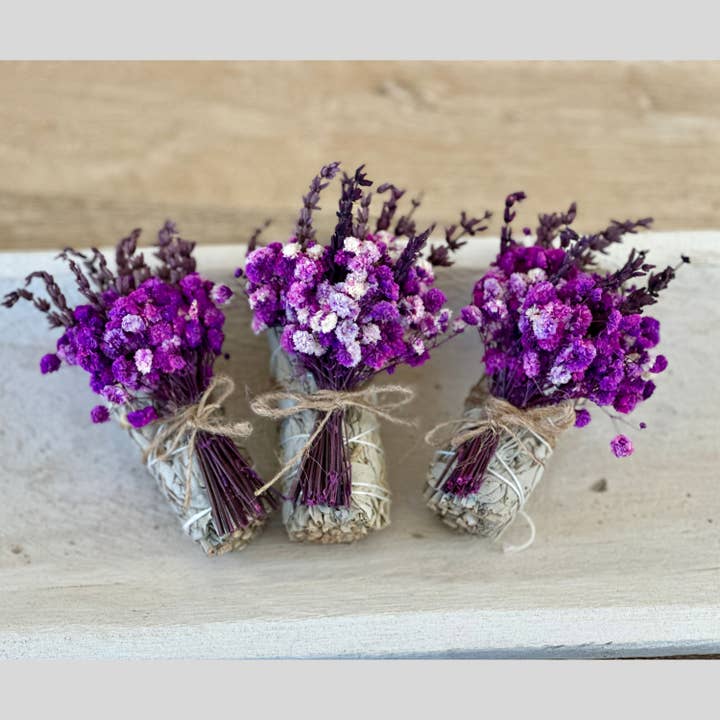 Picki Nicki - Wholesale Sage Bundle - White Sage with Dried Lavender & Purple Flowers