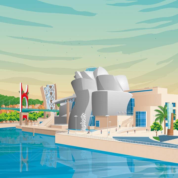 Olahoop Travel Posters - Wholesale Poster - Bilbao Travel Poster - Guggenheim Museum - Spain3