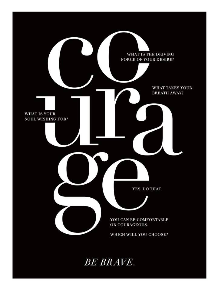 COURAGE poster for wholesale by Bella Cucina Artful Living