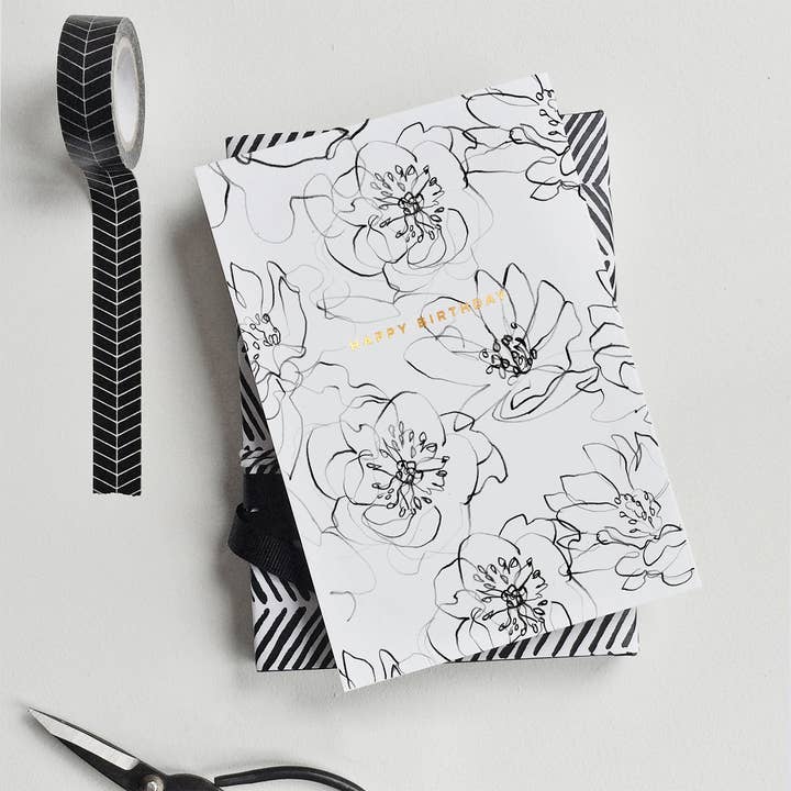 Peony Happy Birthday Card for wholesale by The Moonlit Press