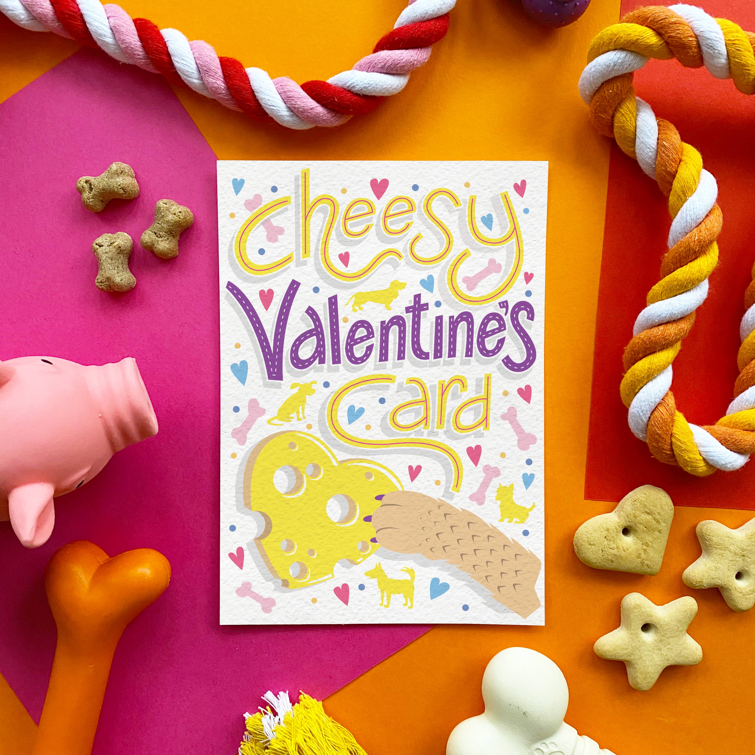 Scoff Paper – wholesale Pet treats – Dog – 💘 Cheesy Valentines – Edible Dog Card3
