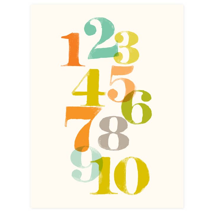 123 | Just Numbers Wall Art for wholesale by Sea Urchin Studio