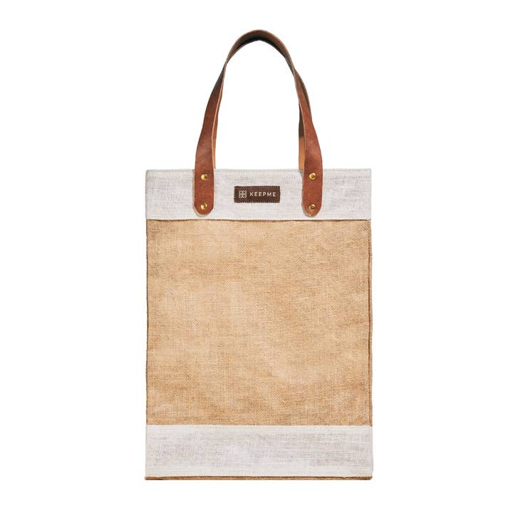 Out of the Woods® by KeepCool Bags - Wholesale Tote Bag - Women's - Jute Tall Tote, Reusable Bag, Cream White - SMALL CASE PACKS7
