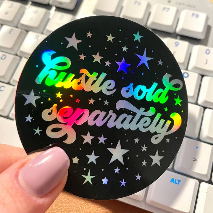 Adesivo holográfico Hustle vendido separadamente | Adesivo Holo para laptop | Adesivo Hydroflask | Adesivo de para-choque por atacado de WritingLoveShop