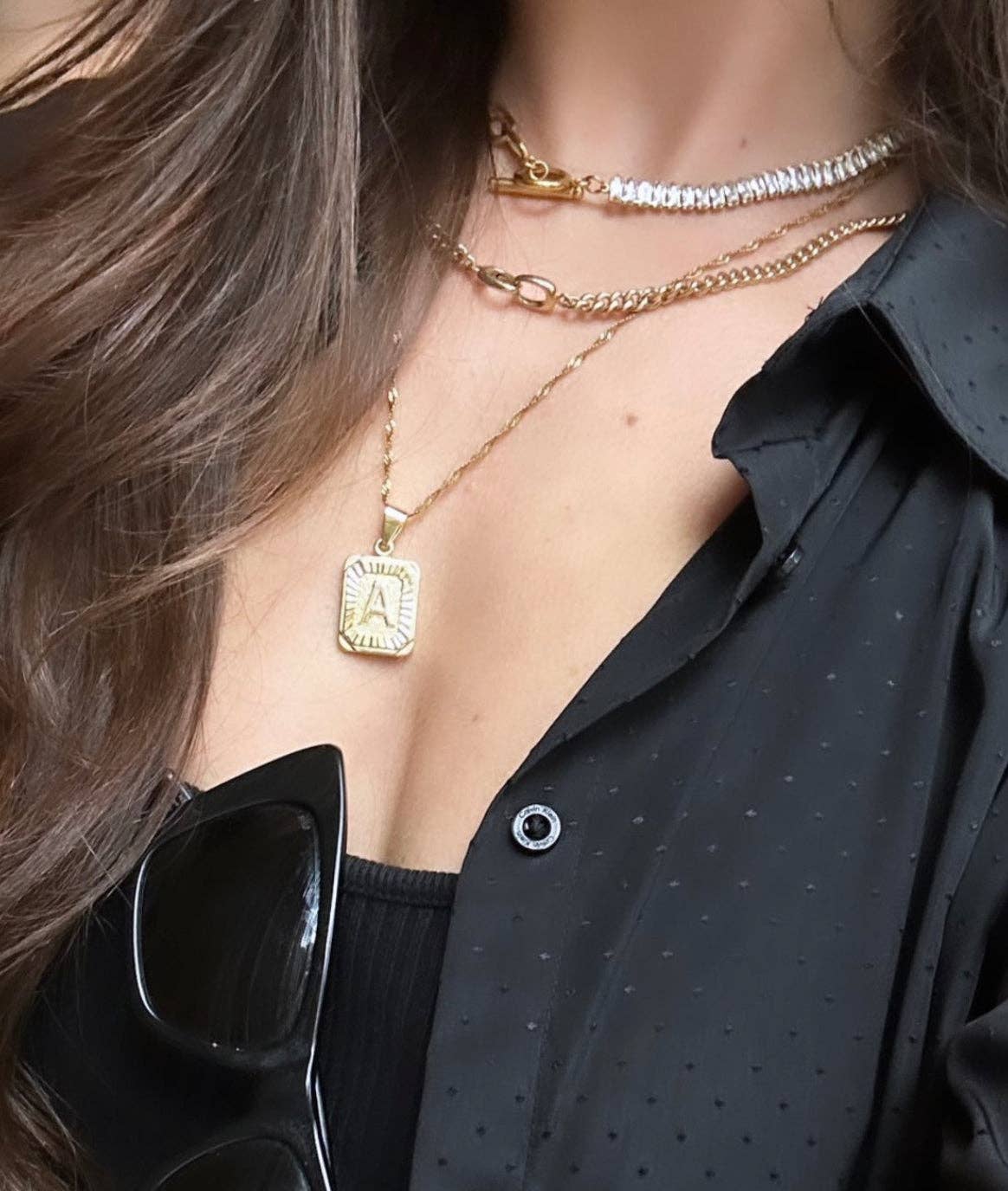 Kismet Showroom - Venta al por mayor Collares con colgantes/abalorios - Collar Inicial Miel5